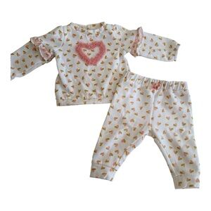 *NEW* Little Lass Pink and White Heart Pajama Set - no tags